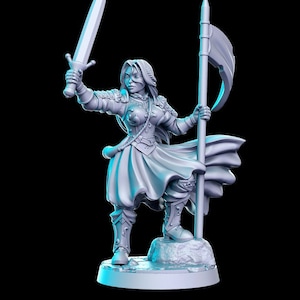 Paladín luchador femenino / Escala 28 mm, 32 mm, 75 mm / Figura de resina mini sin pintar de mujer sexy - D&D Dungeons and Dragons / RN Estudio