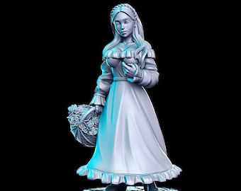 Female Peasant NPC Miniature | DnD, Pathfinder