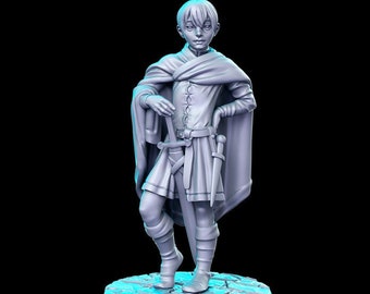 Human Young Rogue Assassin | 5 Sizes Scales Exclusive | Miniature Unpainted resin Figurine D&D Tabletop