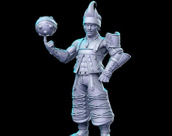 Rogue Fighter Wakka Classic JRPG | 4 Sizes /Scale Miniature | Unpainted  DnD Tabletop Fantasy Miniature Gaming