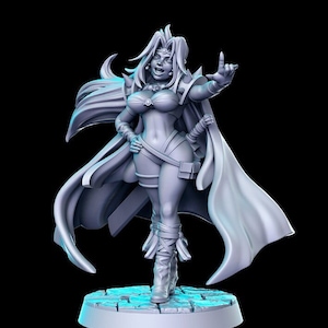 Pinup Female Rogue Assassin | 28mm, 32mm, 54mm, 75mm Scale | Sexy Female unpainted resin Figurine mini - D&D