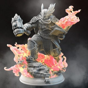 Menschliche Arkanadomäne Kleriker Paladin Streitkolben. Unbemalte Miniatur | 28mm, 32mm,54mm,75mm,100mm Skalen | Dungeons and Dragons Pathfinder |DM Stash