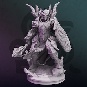 Menschen Kleriker Paladin Streitkolben. Unbemalte Miniatur | 28mm, 32mm,54mm,75mm,100mm Skalen | Dungeons and Dragons Pathfinder | DM Stash