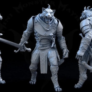 Male Tabaxi Fighter, Rogue, Cleric- Werepanther, Werecat, Catfolk | 28mm, 32mm, 54mm,75mm,100mm Scale | Dungeons and Dragons | Pathfinder |