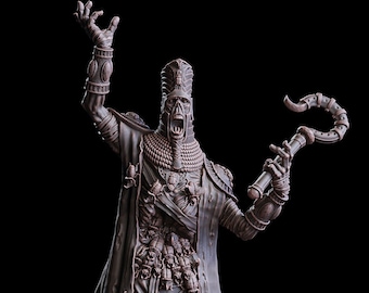 Mummy Lord Undead Monster Miniature | 28mm,32mm,54mm,75mm,100mm Scale | Figurine D&D