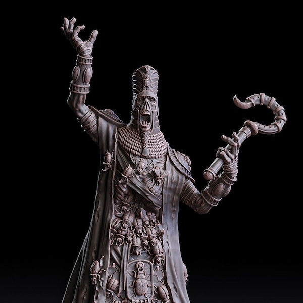 Mummy Lord Undead Monster Miniature | 28mm,32mm,54mm,75mm,100mm Scale | Figurine D&D