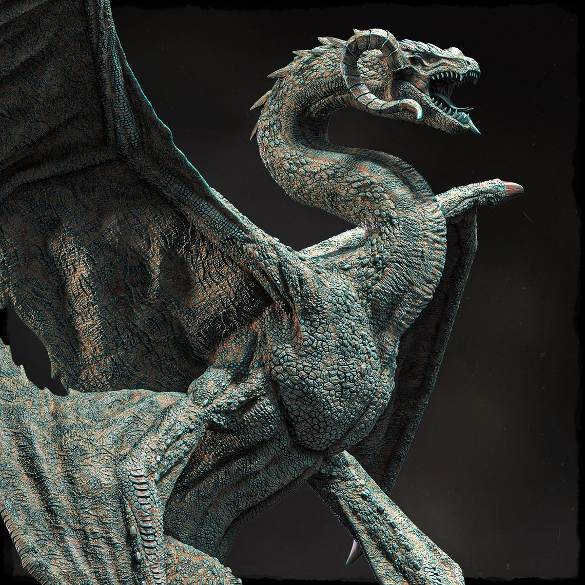 Copper Dragon Miniature | Metallic Dragon Boss | UNPAINTED Resin - Etsy