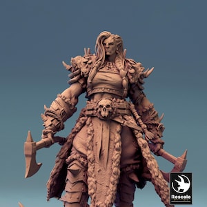 Orc Queen Female Fighter Barbarian , Half-Orc PC / NPC | Scales: 28mm,32mm ,54mm,75mm,100mm  Megaboss | Dungeons & Dragons 5e | Pathfinder