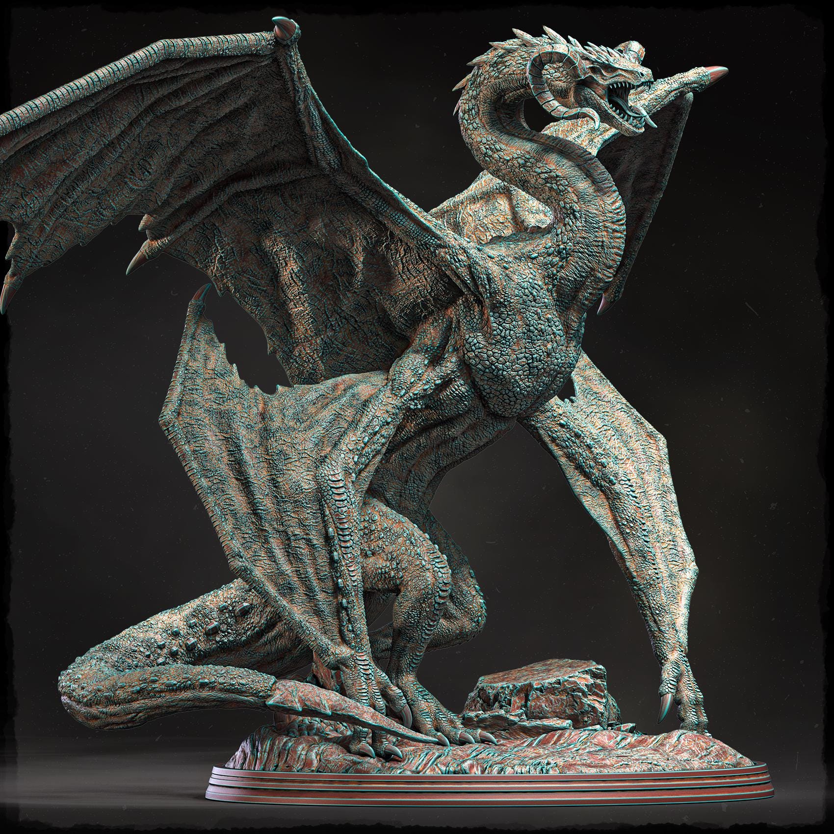 Copper Dragon (4 Sizes) D&D Miniature | 145mm High, 285mm Wing Span ...
