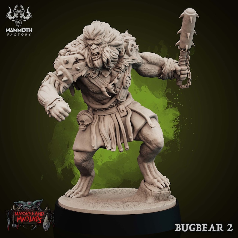 Bugbear Fight Bugbear Fighter Warrior Barbarian Mace | 4 Sizes /scales | Megaboss ...