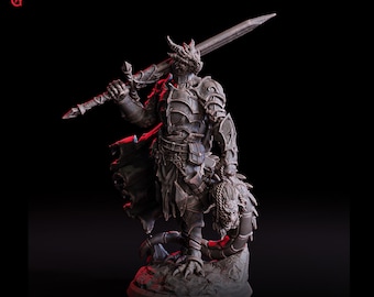 Dragonborn Paladin Fighter 2handed Sword model | 5 Sizes /Scale Resin Miniature | D&D 5e