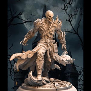 Undead Lich, Demon Fiend Miniature | 28mm,32mm,54mm,75mm,100mm Scales | Dungeons & Dragons figure gift idea DnD 5e | Pathfinder 2e |
