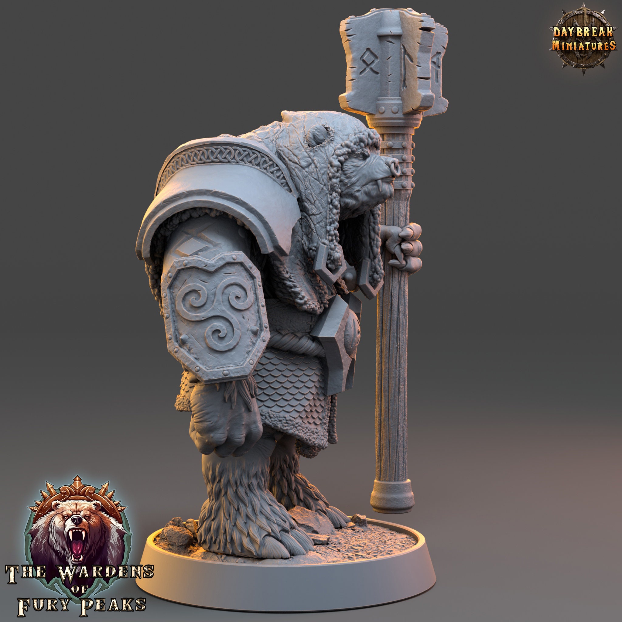 Werebear Size Example Bearfolk Werebear Cleric With Mace | Scales: 4 Sizes /| D&D 5e Megaboss ...