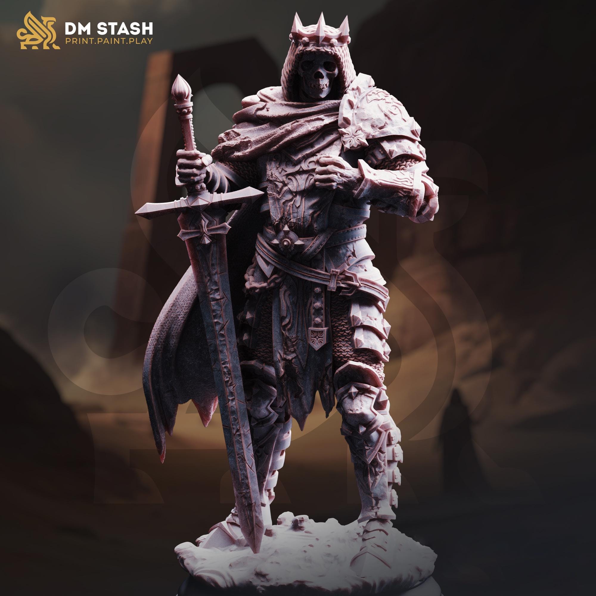 Undead Colosal Stat Undead King Death Knight Miniature Colossal Lich Boss 5 Sizes Dnd ...