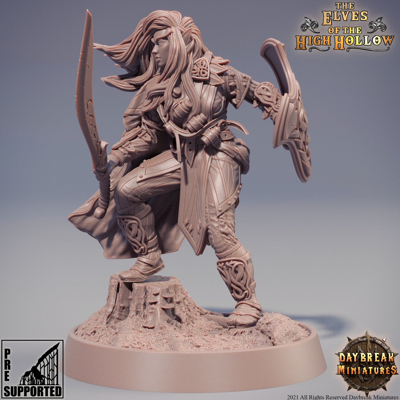 Wood Elf Ranger Fighter Elf Fighter Miniature 28mm Scale Etsy