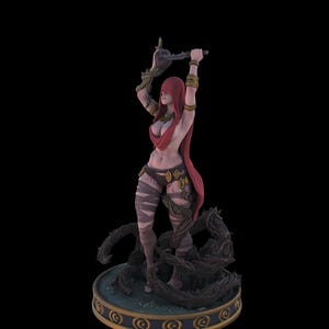 Female Cult Fanatic, Cleric, Warlock, Witch | Unpainted Miniature | 28mm, 32mm,54mm, 75mm, 100mm Scales | Pathfinder Figure | DnD | Figurine