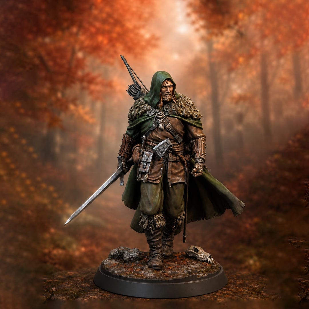 Human Ranger Fighter With Sword, Paintedornot Original Design
