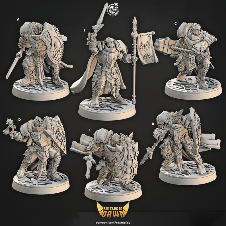Paladins Fighters Clerics Full Plate Mail D&amp;D 5e Miniatures Dungeons N ...