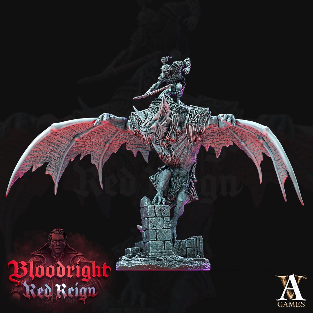 Dire Bat Vampire Monstrosity Rider | 28mm, 32mm Scale (105mm/120mm