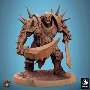 Orc Fighter Barbarian Dual Swords, Half-Orc | Scales: 28mm,32mm ,,54mm,75mm,100mm  Megaboss | Dungeons & Dragons 5e |Pathfinder