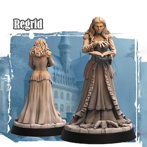 Human Female Wizard, Warlock, Sorcerer PC NPC | 28mm, 32mm,54mm, 75mm, 100mm Scale Resin Miniature | Dungeons and Dragons |