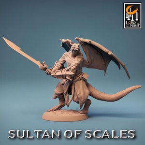 Dragonborn Fighter Ranger Barbarian | 28mm,32mm,54mm,75mm,100mm Scale Resin Mini | Dungeons and Dragons D&D 5e Pathfinder |Lord of the Print