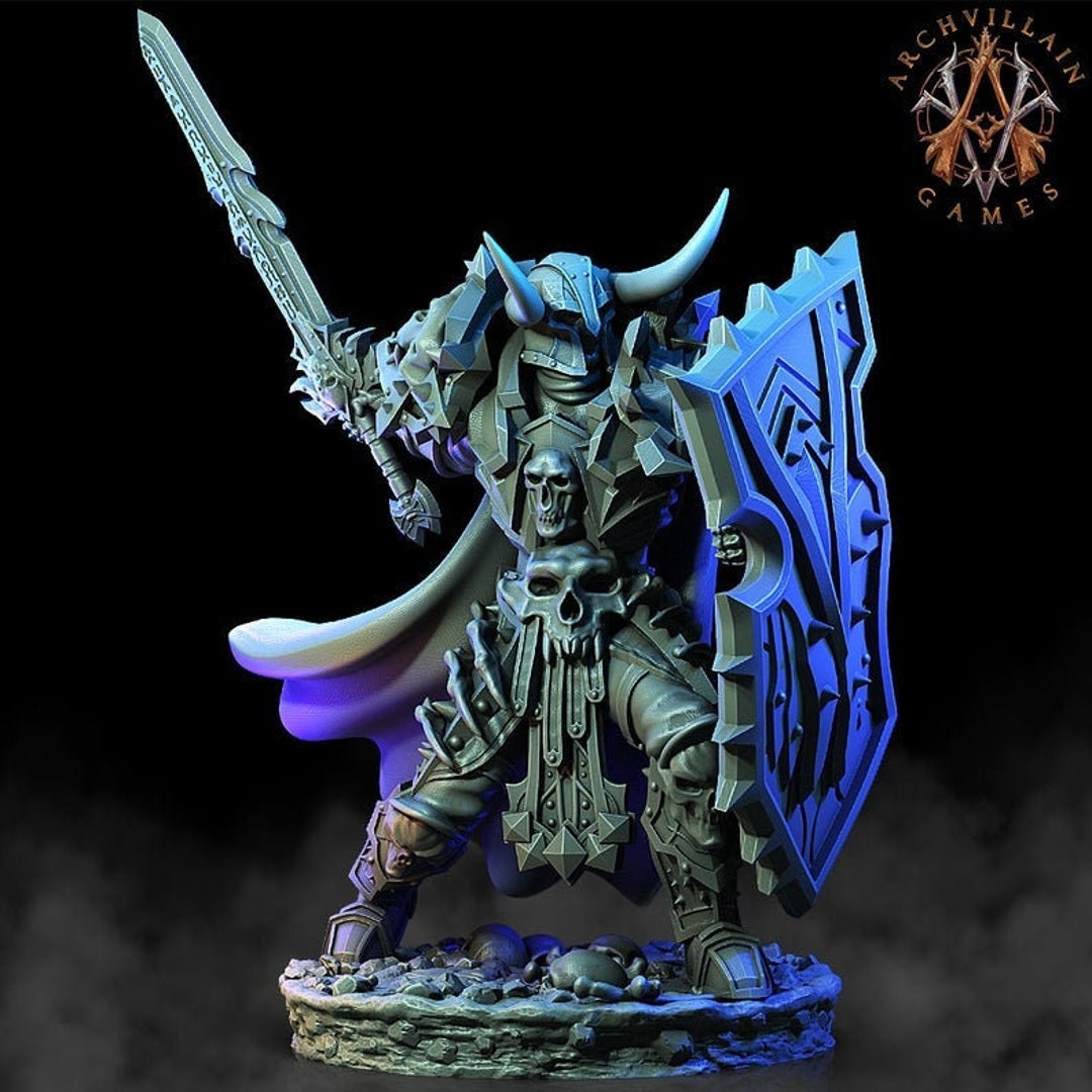 Oathbreaker Paladin Chaos Knight Miniature Etsy Unpainted Pathfinder Scales 28mm, Dungeons Dragons 32mm and 