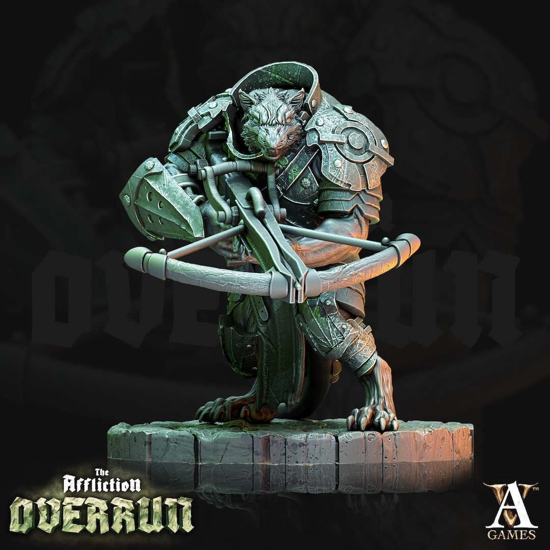 Wererat Crossbow Expert Resin Miniature Dungeons And Dragons 28mm32mm75mm Scales Pathfinder