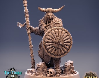 Guerriera combattente Hobgoblin femmina/3 misure/Miniatura in resina in scala/Dungeons and Dragons