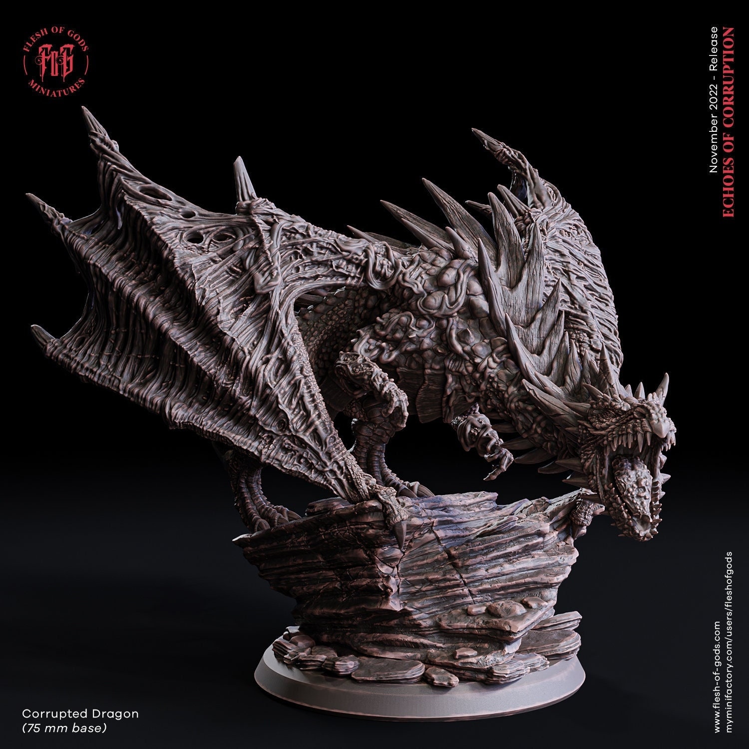 Antico drago gigantesco / Miniatura in resina / Disponibile in scaglie da 28 mm e 32 mm / Regina dei draghi / Dungeons and Dragons D&D 5e / Flesh of Gods