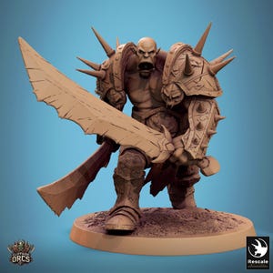 Orc Fighter Barbarian Dual Swords, Half-Orc | Scales: 28mm,32mm ,,54mm,75mm,100mm  Megaboss | Dungeons & Dragons 5e |Pathfinder