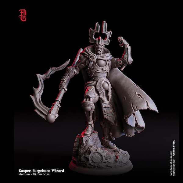 Warforged Wizard, Sorcerer, Warlock | 5 Sizes Scale Resin Miniature | D&D 5e Pathfinder