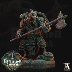 Wererat in Heavy Armor  | Resin Miniature | Dungeons and Dragons | 28mm | 32mm | Pathfinder ratfolk | DnD 5e | D&D 5e| Ratmen