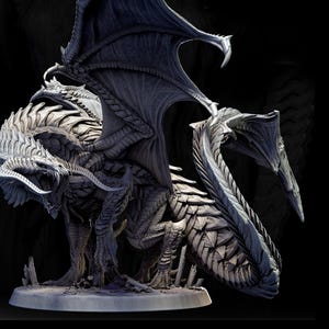 Chromatic Black Dragon (4 sizes) D&D 5e Unpainted Miniature | 109mm Height, 269 Wide | Resin Figurine | Dungeons and Dragons 5e Pathfinder