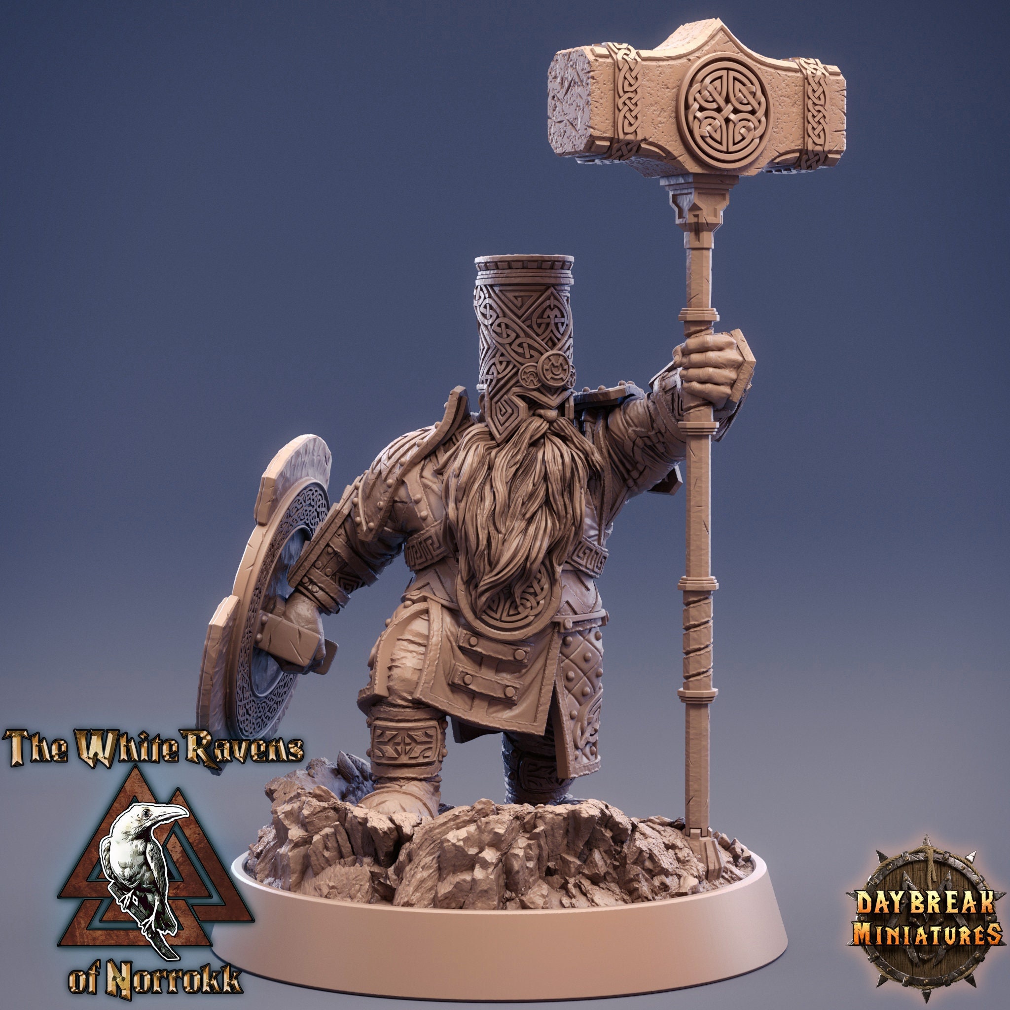 DnD Miniature Dwarf Cleric Fighter Paladin King with Warbear Hold My Dwarf 