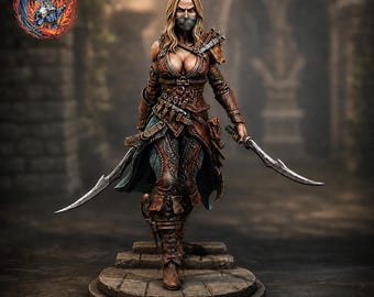Masked Rogue Assassin Miniature – Stealth Thief Character | Zylah Original | DnD Pathfinder RPG | 28mm 32mm 54mm 75mm 100mm