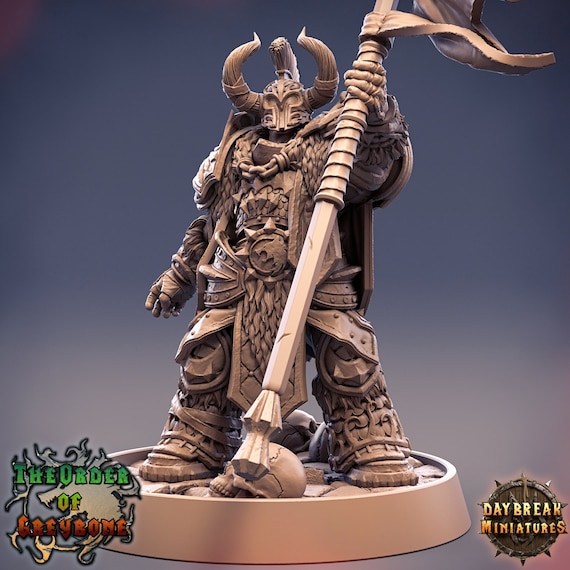 Oathbreaker Paladin Chaos Knight Unpainted Miniature | 28mm, 32mm, 75mm Scales | Dungeons and Dragons | Pathfinder