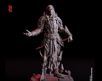 Miniatura de Paladín Oscuro / Guerrero con Espada / Figura de resina sin pintar para juegos de rol