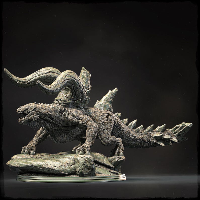 Gargantuan Monster Miniature | Horned Boss Beast | Resin RPG Figure - Etsy
