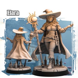 Human Female Wizard, Warlock, Sorcerer PC NPC | 28mm, 32mm,54mm, 75mm, 100mm Scale Resin Miniature | Dungeons and Dragons |