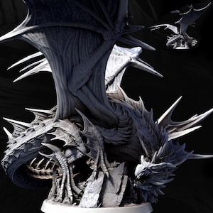 Eldar Legendary Chromatic Green Dragon (4 sizes) Unpainted Miniature | 450mm Wing Span | Resin Figurine | Dungeons and Dragons 5e Pathfinder