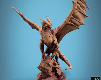 Copper Dragon Miniature | Dragon Boss Monster | Unpainted Resin Figure