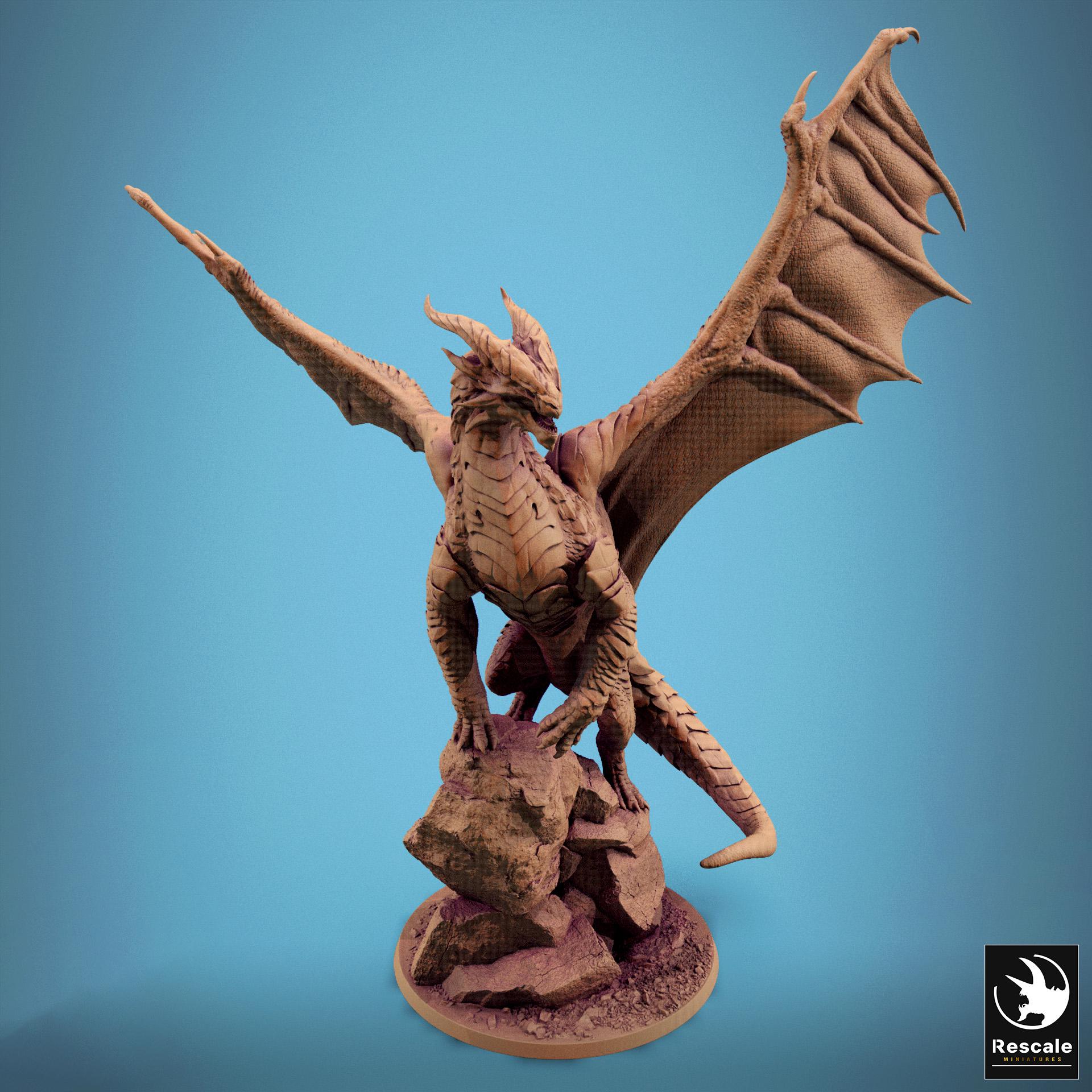 Copper Dragon Miniature | Dragon Boss Monster | Unpainted Resin Figure ...