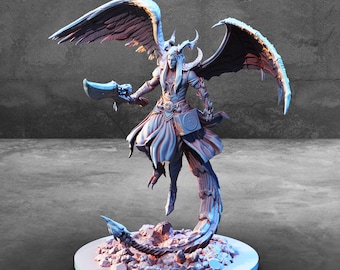 Abezathibou Miniature – Corrupted Winged Angel | 5 Sizes Resin RPG Model