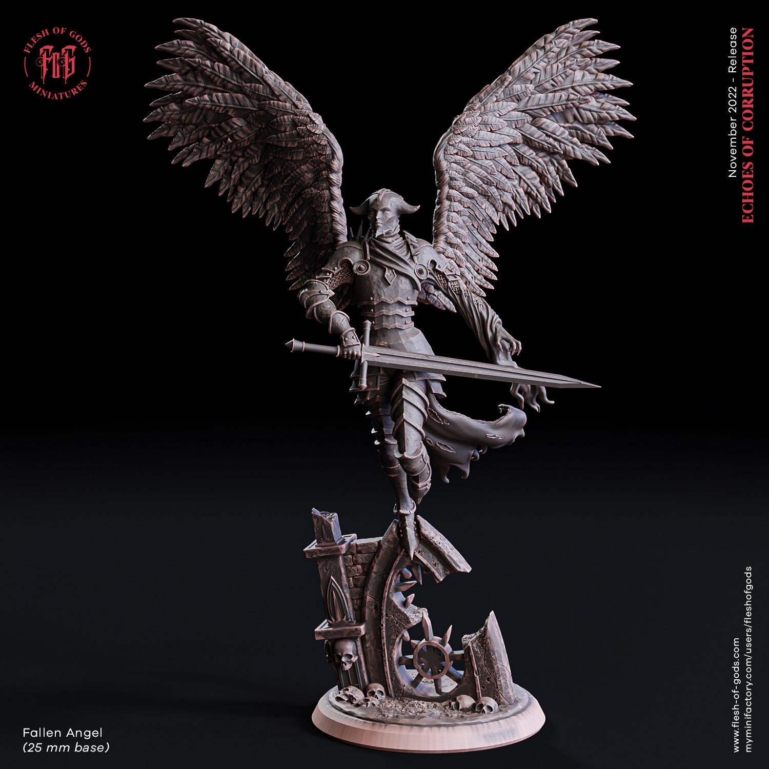 Fallen Angel | 5 Sizes /scales | Angel Demon Miniature | Dnd