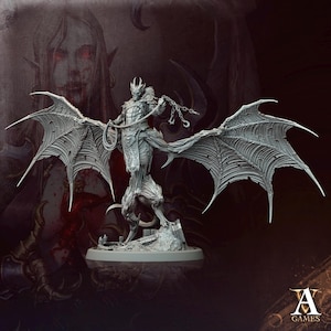 Vampire Lord Mutated Feral Spawn Miniature | 28mm,32mm,54mm Scales | Undead Dungeons & Dragons 5e | Pathfinder | DnD Figurine | RPG Proxy