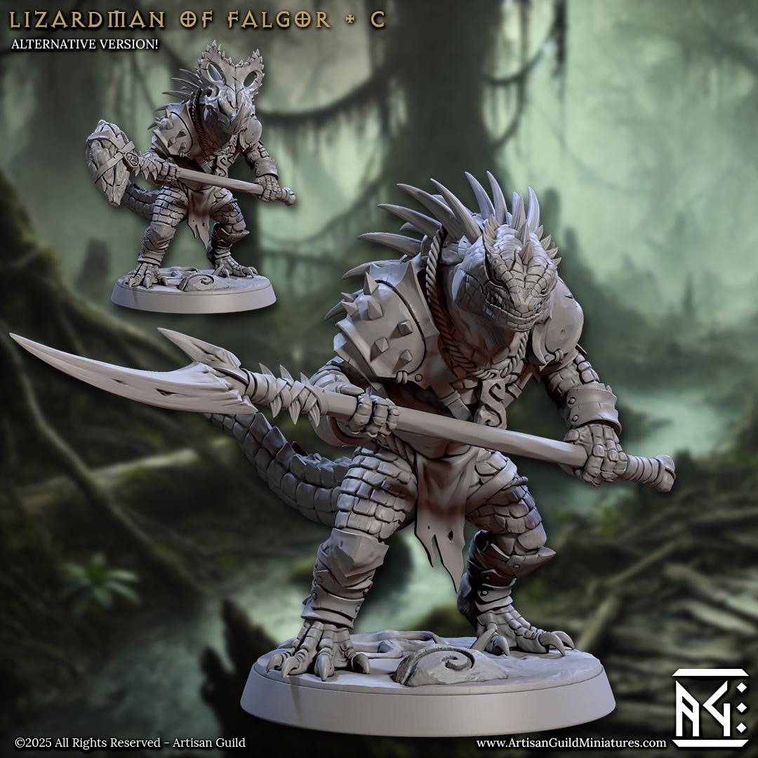 Lizardman Lizardfolk, Fighter, Ranger, Paladin PC NPC | 5 Sizes/scales ...