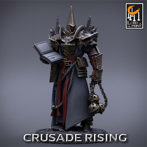 Cleric Holy Order Knight Templar Unpainted Miniature | 5 Sizes /Scales |Dungeons and Dragons Pathfinder