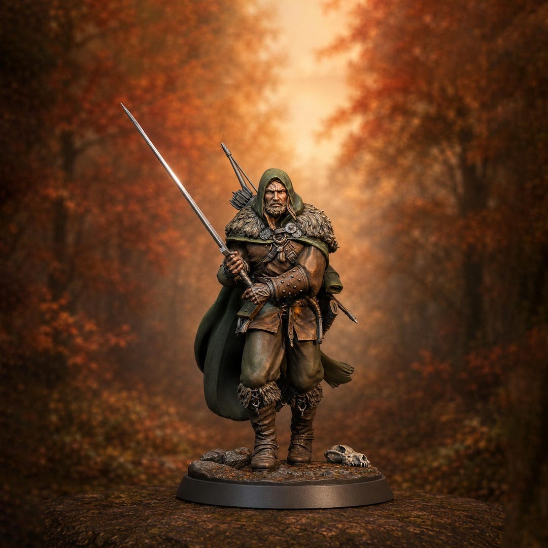 Torvin Human Ranger Unpainted Miniature, Torvin Sword Pose, Paintedornot ...