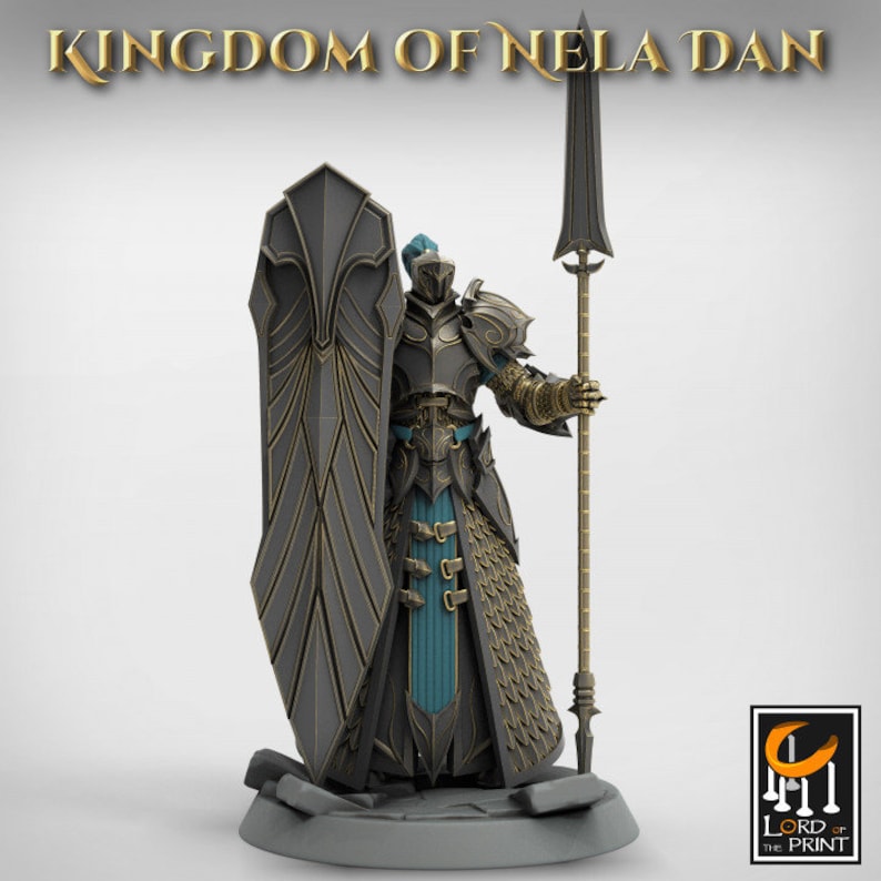 High Elf Praetaorian Spear and Shield , Moon Eladrin Unpainted | 4 ...